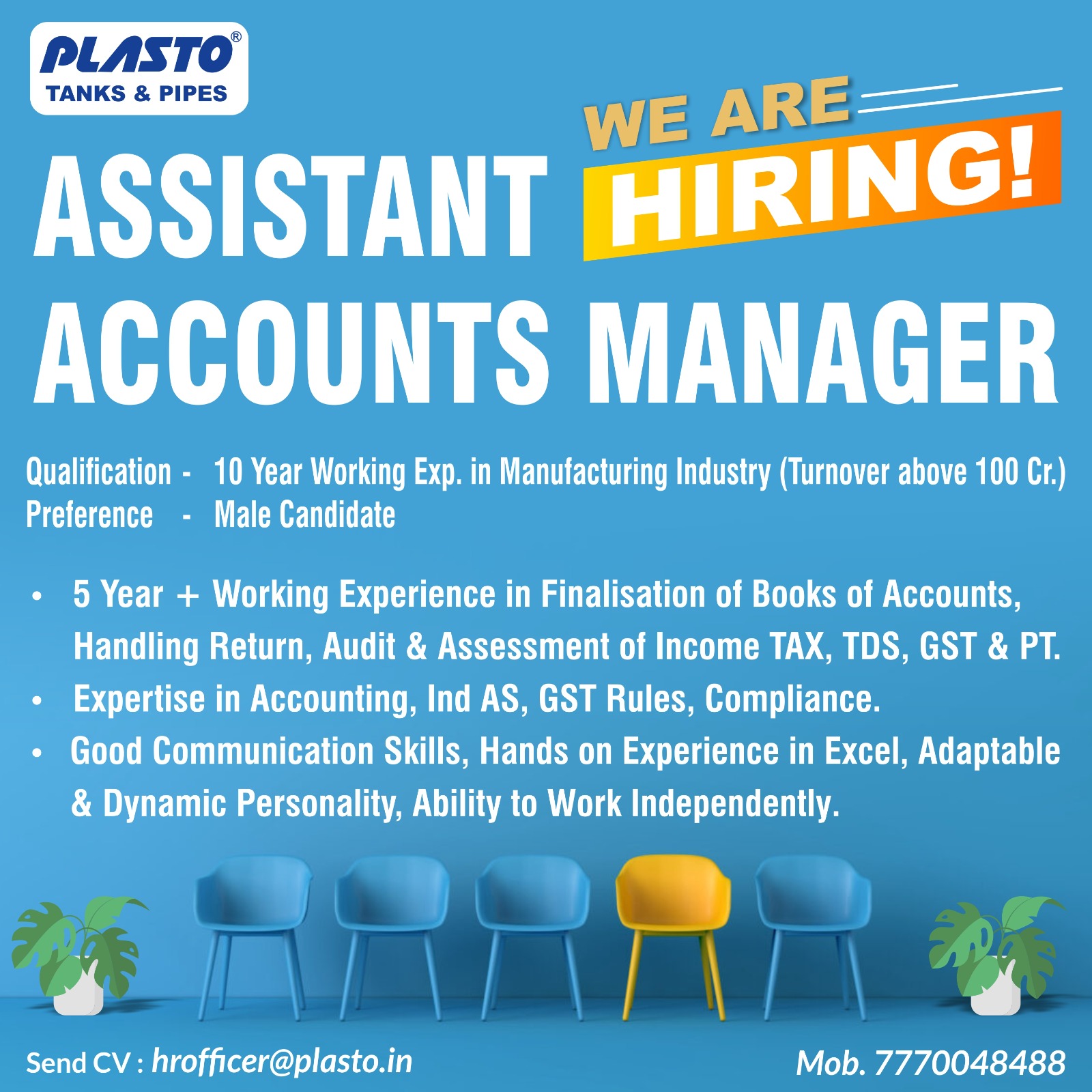 We are Hiring | Career | Job Search | R C Plasto Nagpur